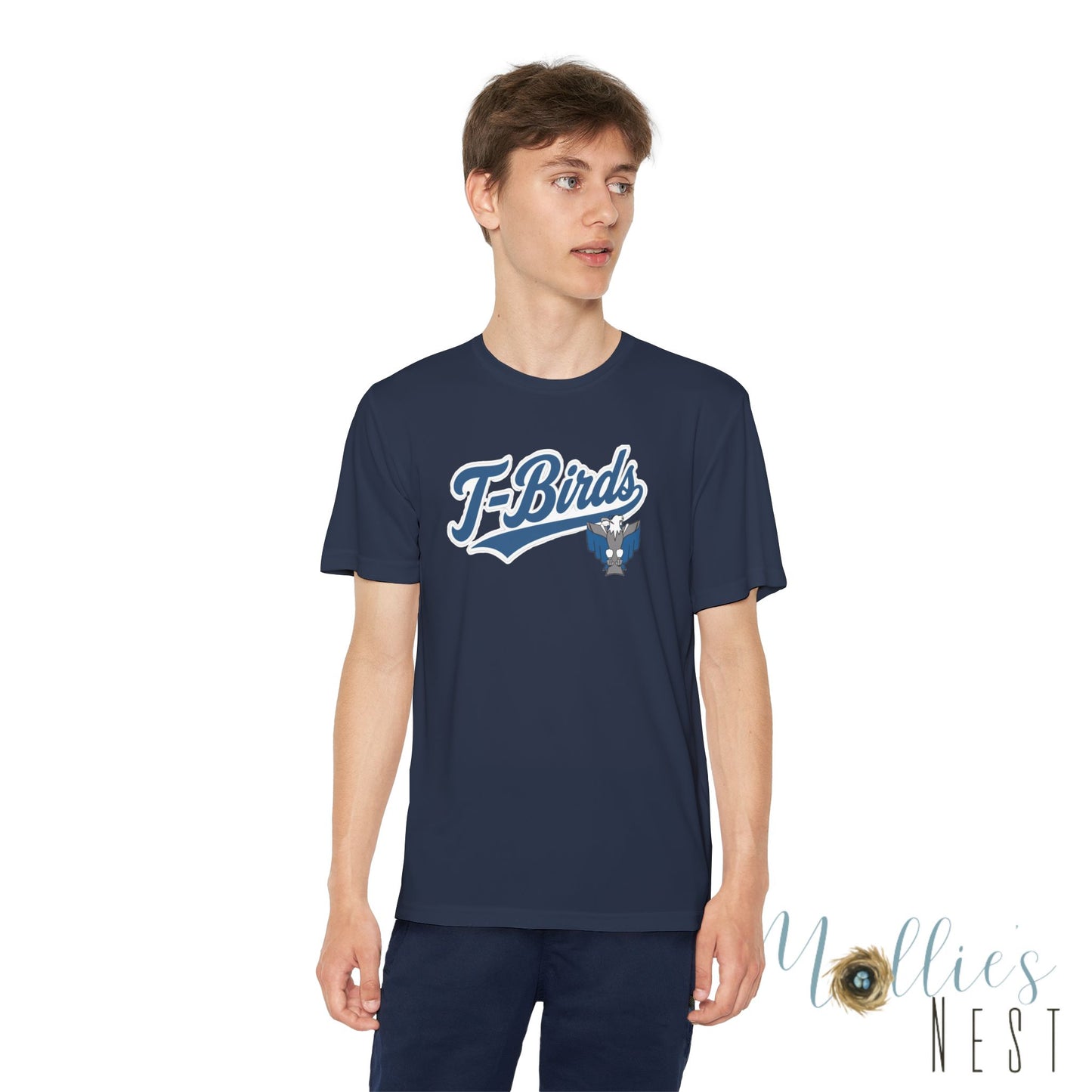 Cross County. Thunderbirds Youth Drifit — Script Logo Team Shirt