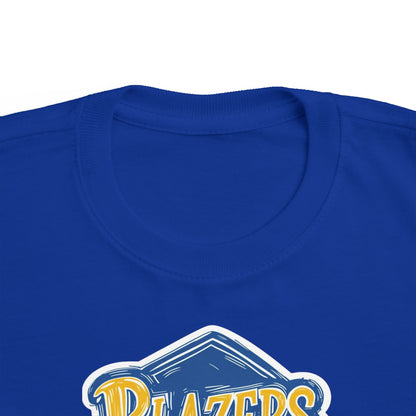 Toddler BLAZERS Retro Logo T‑Shirt — Valley View (Vintage Blue & Gold)