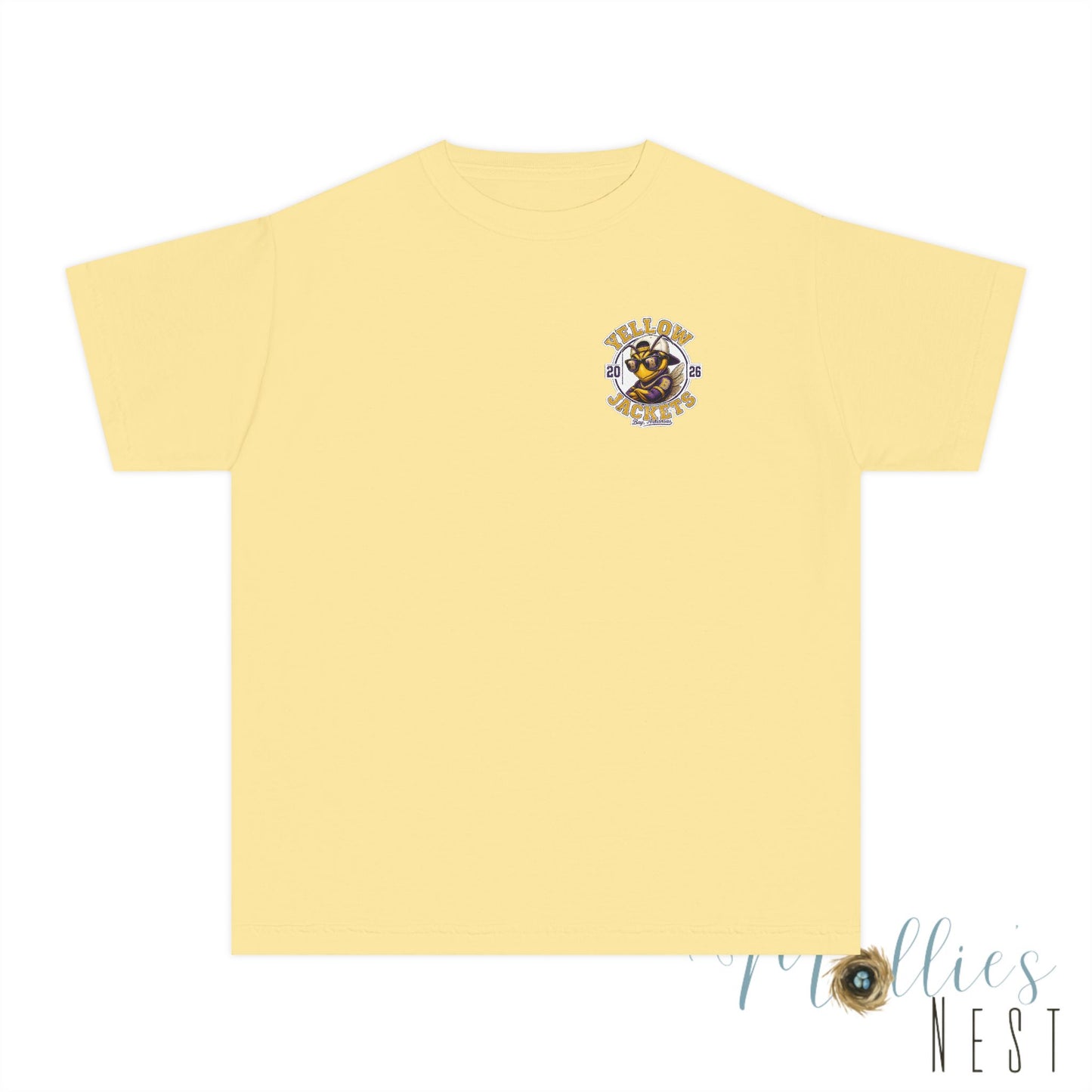 Youth — Yellow Jackets Mascot 2026 School Spirit Shirt. Comfort Colors