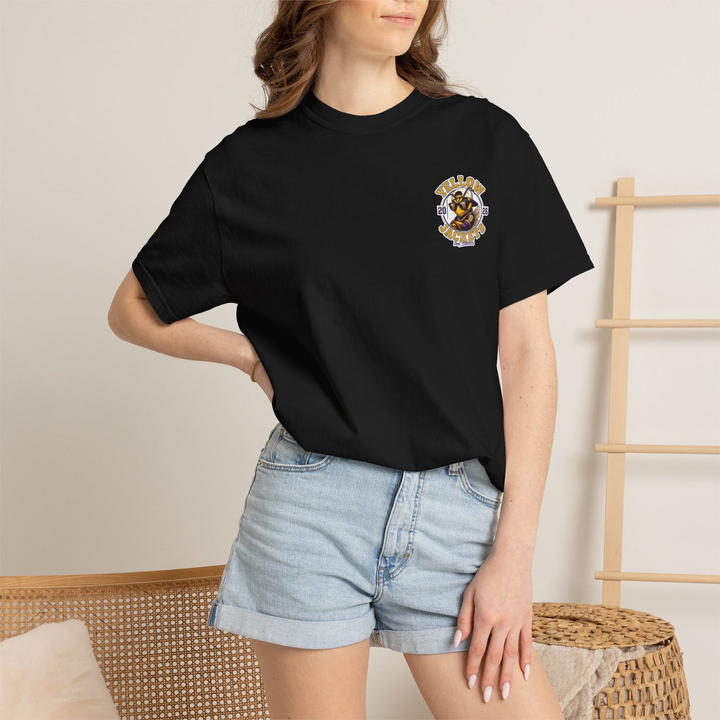 ADULT — Yellow Jackets Mascot 2026 School Spirit Shirt. Comfort Colors