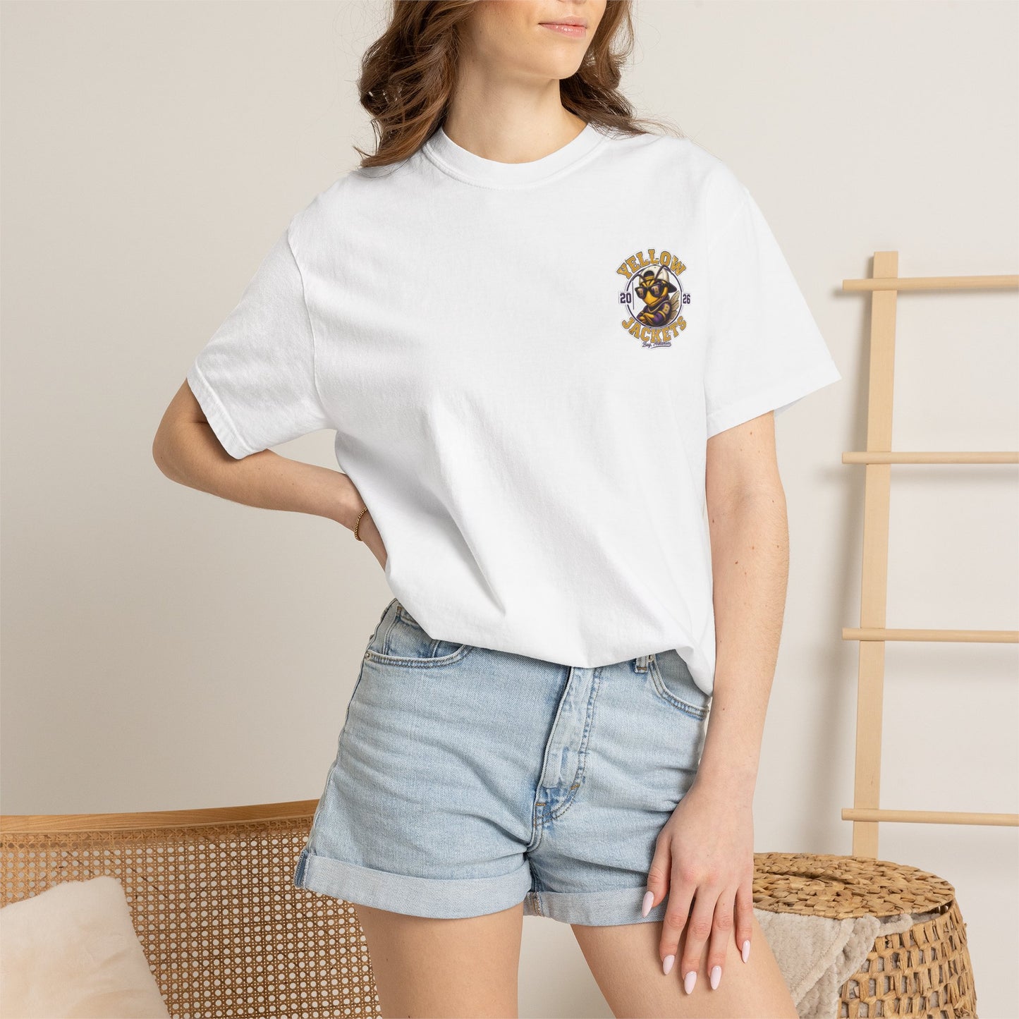 ADULT — Yellow Jackets Mascot 2026 School Spirit Shirt. Comfort Colors