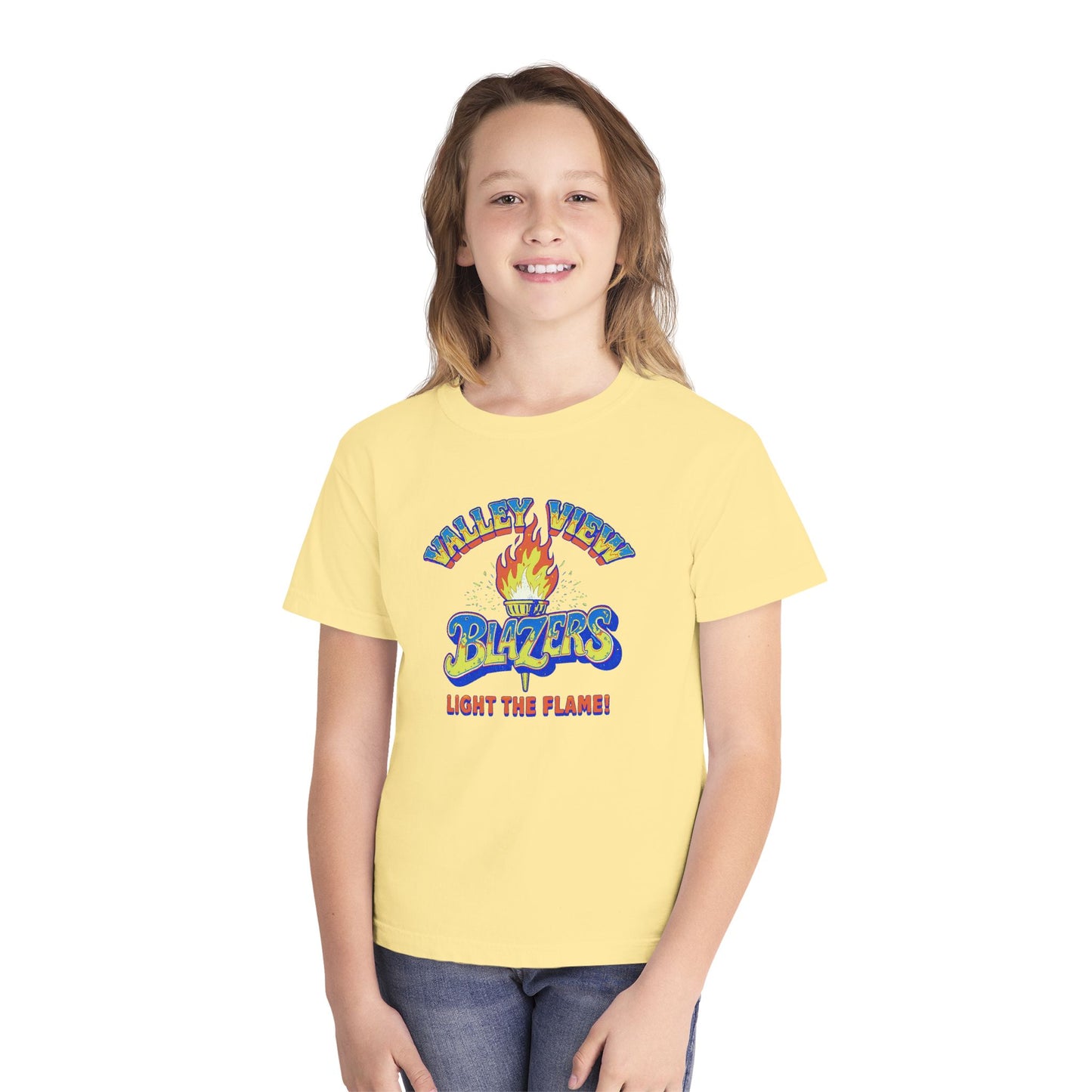 Valley View RETRO Torch Blazers Youth Tee – Light the Flame!