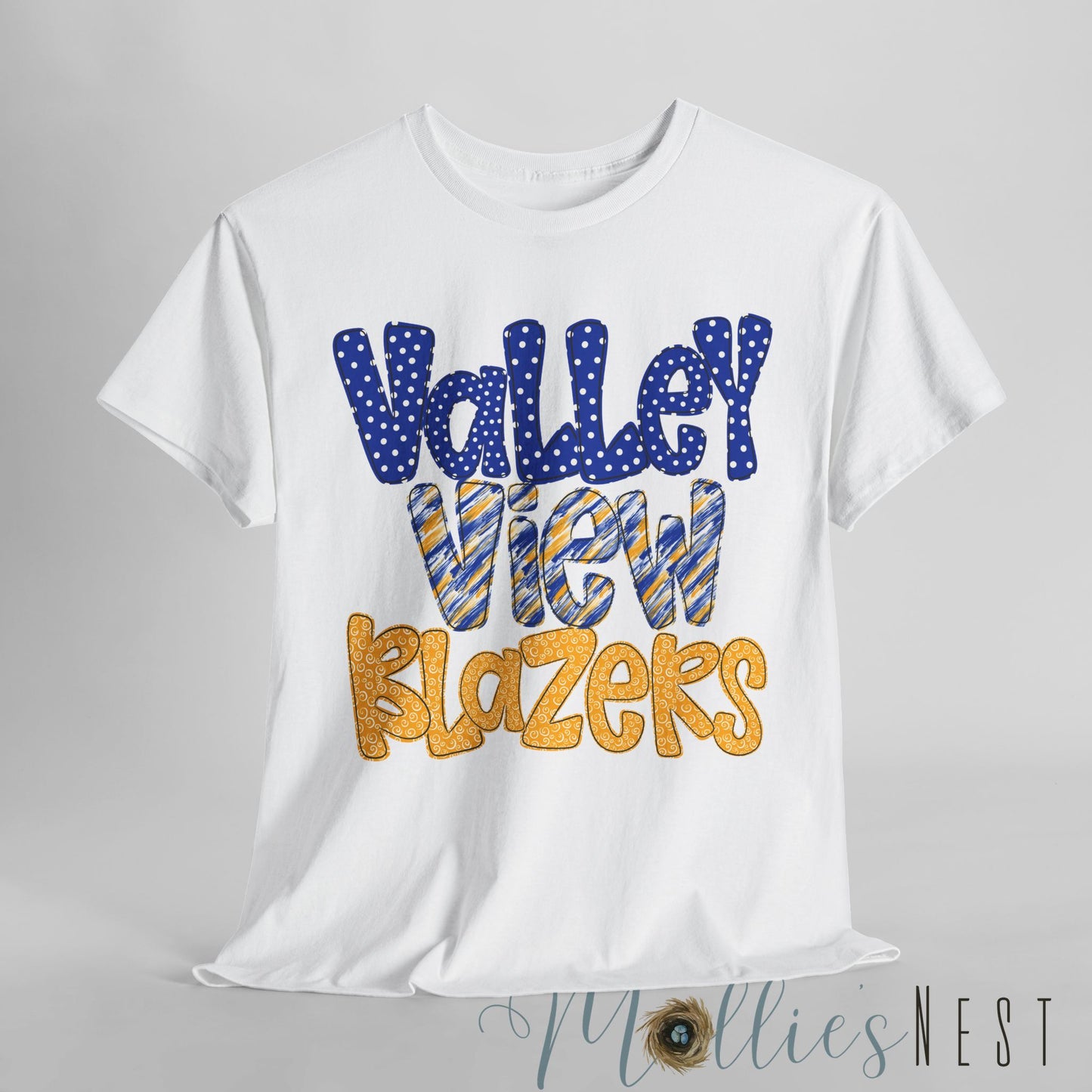 Valley View Blazers Unisex Heavy Cotton Tee, School Spirit Shirt
