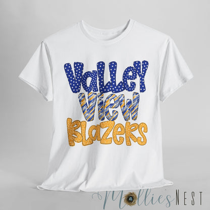 Valley View Blazers Unisex Heavy Cotton Tee, School Spirit Shirt