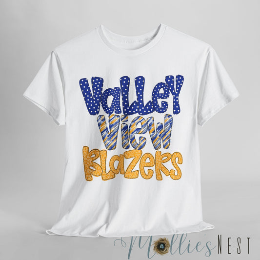 Valley View Blazers Unisex Heavy Cotton Tee, School Spirit Shirt