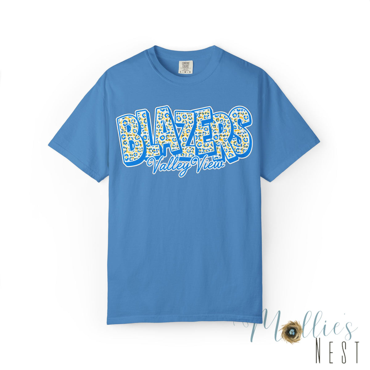 ADULT. Blazers Valley View Leopard Print T-Shirt - Stacked font