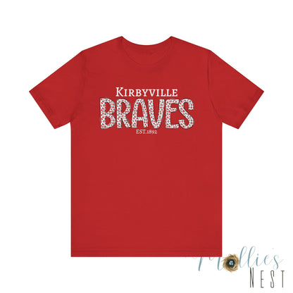 Kirbyville Braves Leopard Print Team Tee