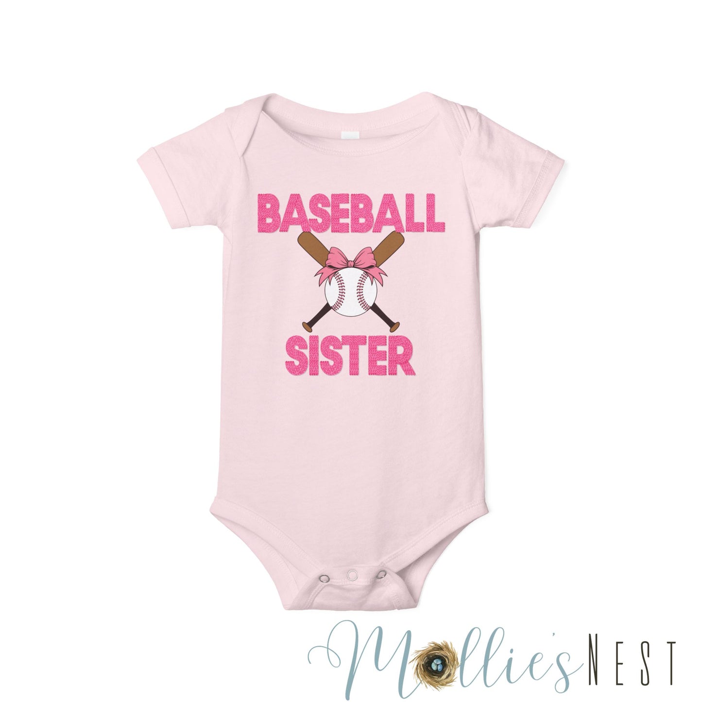 Baseball Sister Infant Jersey One Piece - Adorable Baby Bodysuit for Little Sports Fans