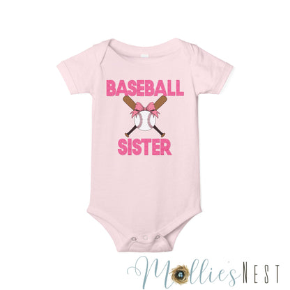 Baseball Sister Infant Jersey One Piece - Adorable Baby Bodysuit for Little Sports Fans