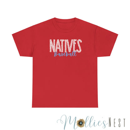 Leopard Natives Baseball Heavy Cotton Tee. NATIVES 25