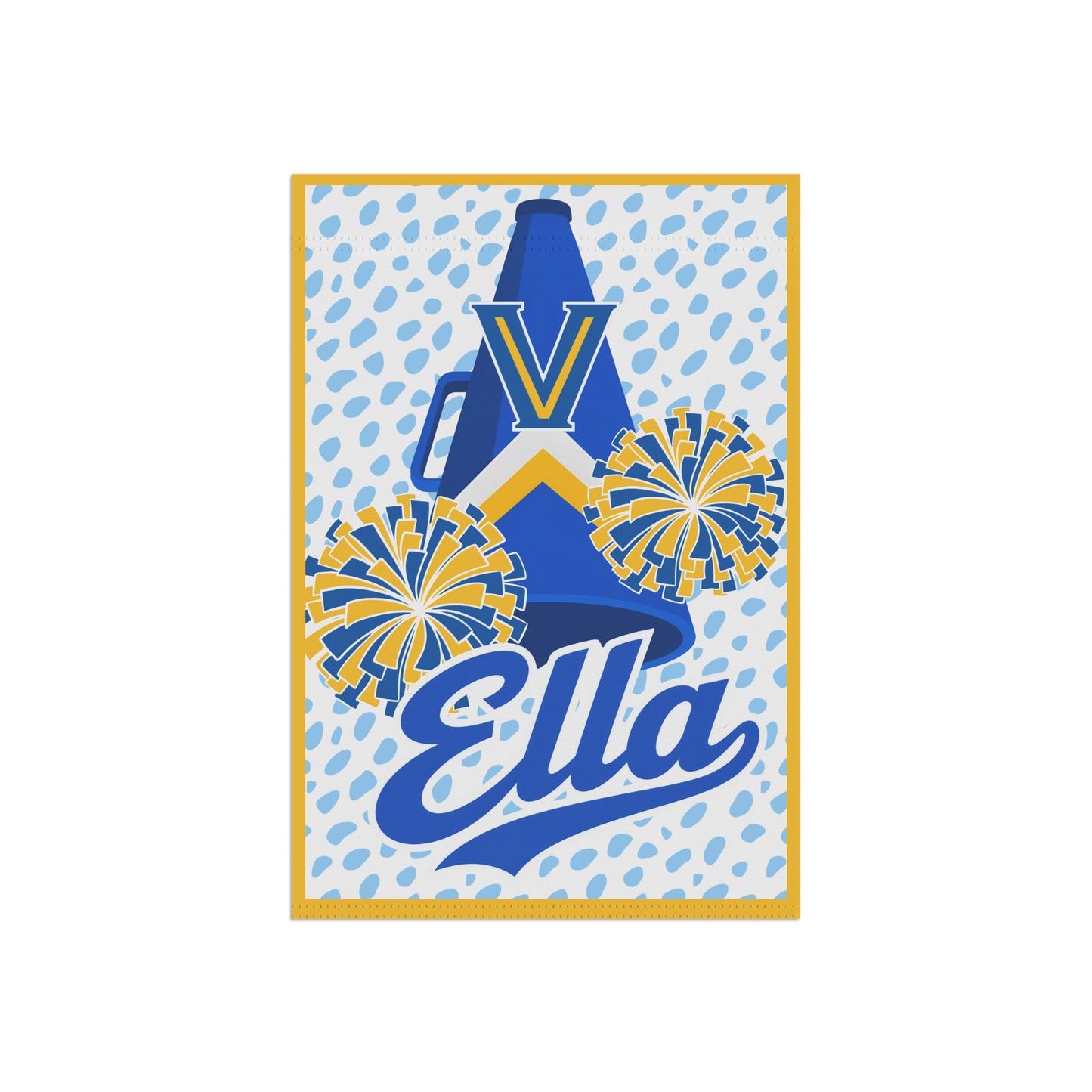 Personalized Cheerleader Flag – Custom Name 'Ella' Pom-Poms & Megaphone Design