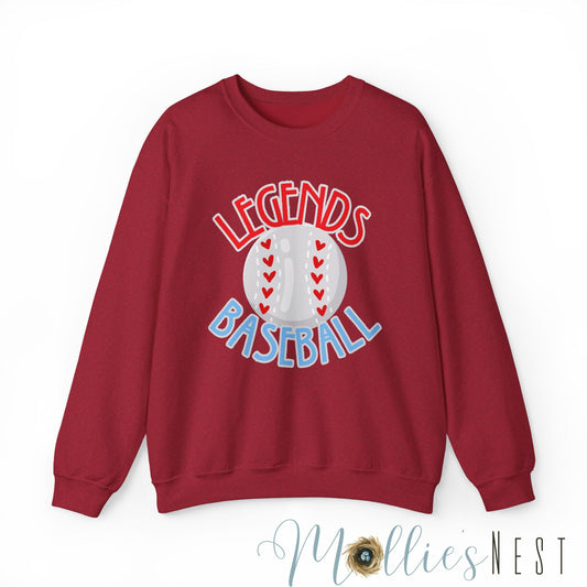 Unisex Heavy Blend™ Crewneck Sweatshirt. LEGENDS BASEBALL