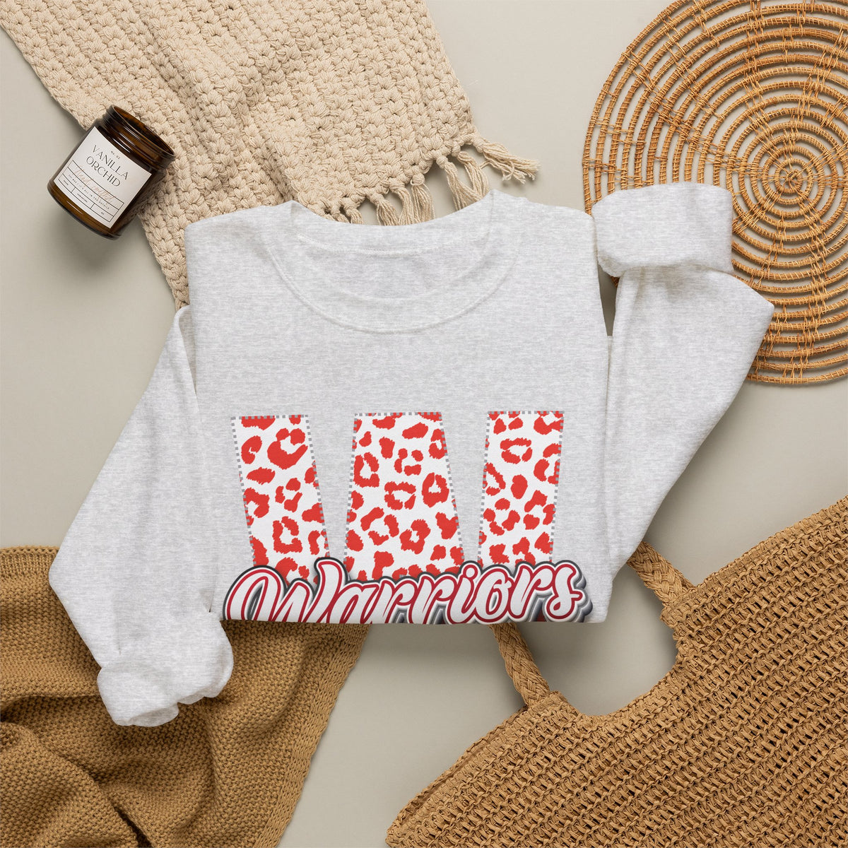 Adult. Westsie Warriors Leopard Print "W" Sweatshirt