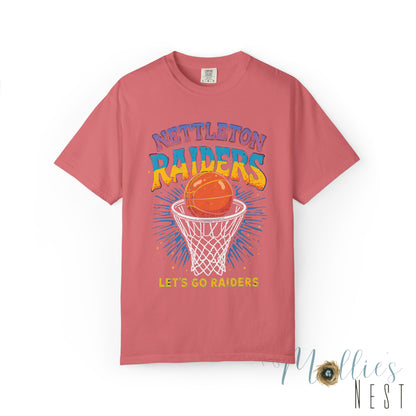 Unisex Basketball T-Shirt - 'Nettleton Raiders' Retro Basketball- Perfect for Game Day, Sports Events, Gift, Retro Vibe, Casual Wear