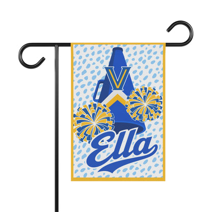 Personalized Cheerleader Flag – Custom Name 'Ella' Pom-Poms & Megaphone Design