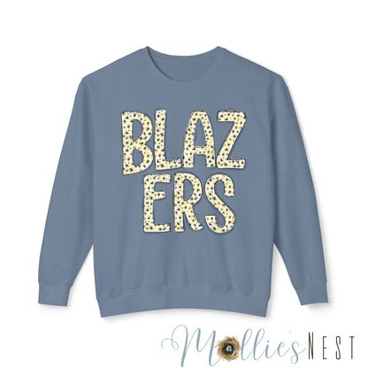 Lightweight Graphic Sweatshirt. BLAZERS Leopard Letters