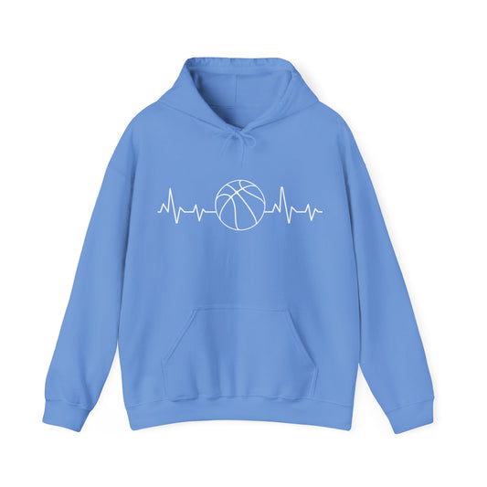 Basketball Heartbeat Hoodie — Basketball Pulse Graphic Hooded Sweatshirt
