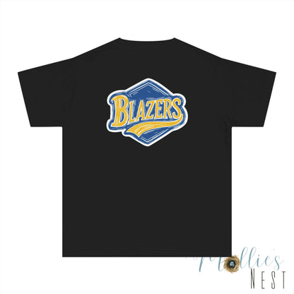 YOUTH Blazers Vin tage Logo T-Shirt — Retro Blue & Gold Team Logo T‑Shirt