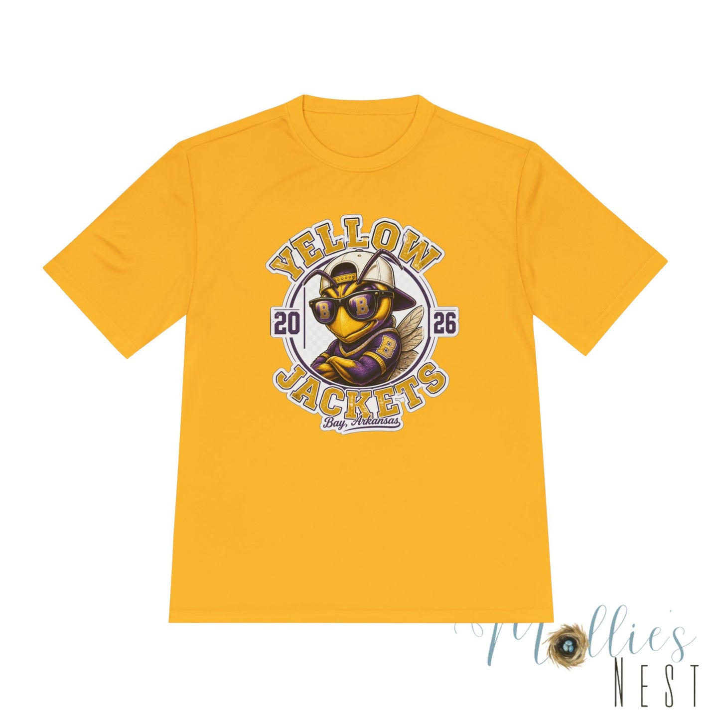 ADULT. DRIFIT Yellow Jackets 2026 Mascot Tee — Moisture-Wicking Sports Shirt