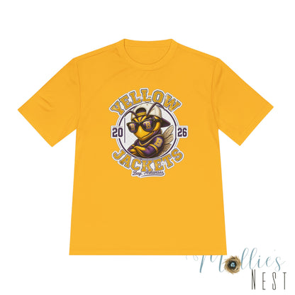 ADULT. DRIFIT Yellow Jackets 2026 Mascot Tee — Moisture-Wicking Sports Shirt