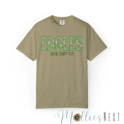ADULT. Comfort Color Eagles (Green Zebra Print)