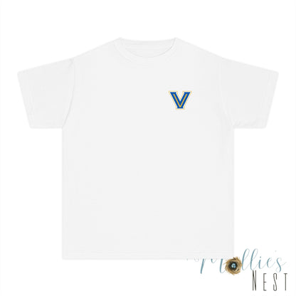Youth Valley View. "V" logo. Simple Comfort Color Shirt