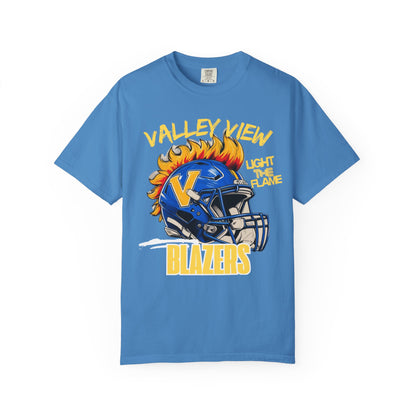 Valley View Blazers Football T-Shirt Flame, Unisex Fan Apparel, Game Day Shirt, Vintage Style Tee, Sportswear