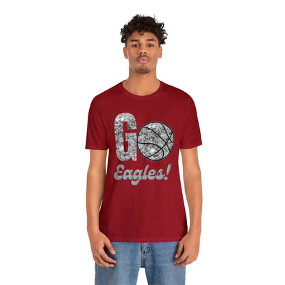 Faux Sequin Eagles Basketball Jersey Short Sleeve Tee
