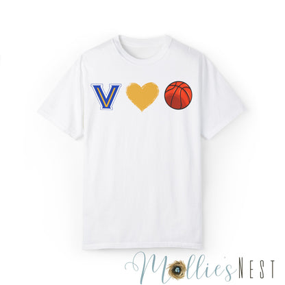 Unisex Garment-Dyed T-shirt. Basketball Heart Blazers