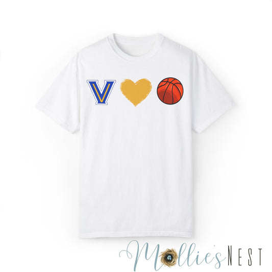 Unisex Garment-Dyed T-shirt. Basketball Heart Blazers