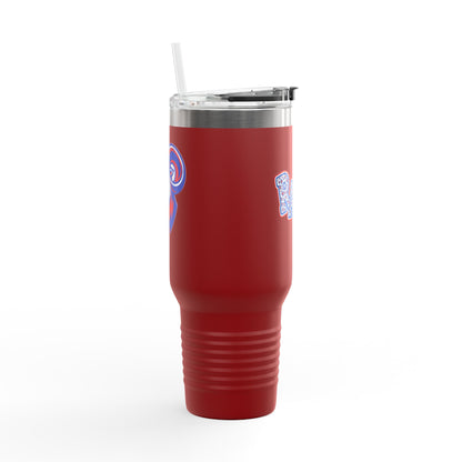 40oz Insulated Travel Mug — Paragould Rams Leopard Print & Team Logo