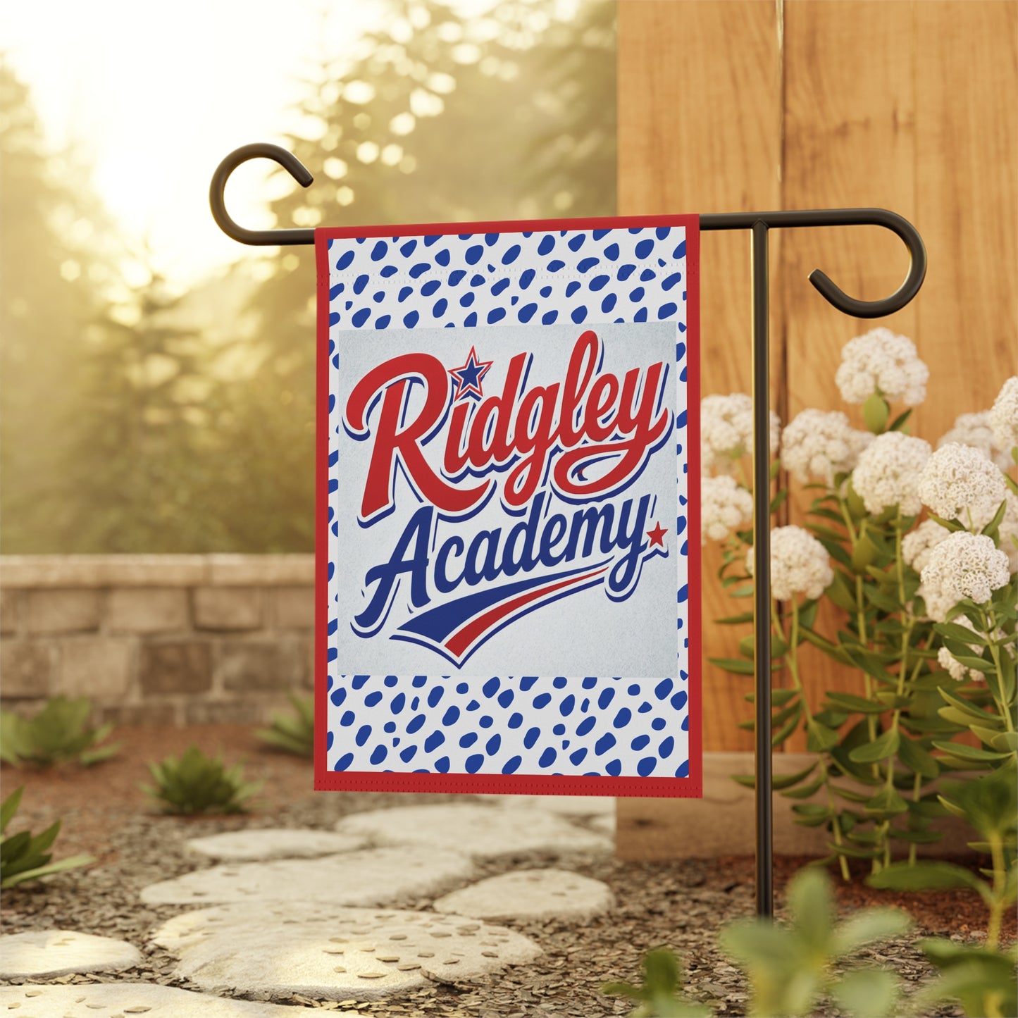 Ridgley Academy Garden Flag — Patriotic School House Banner