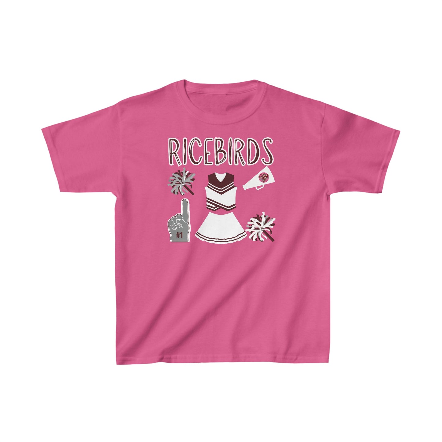 Ricebirds Cheer. Kids Heavy Cotton™ Tee