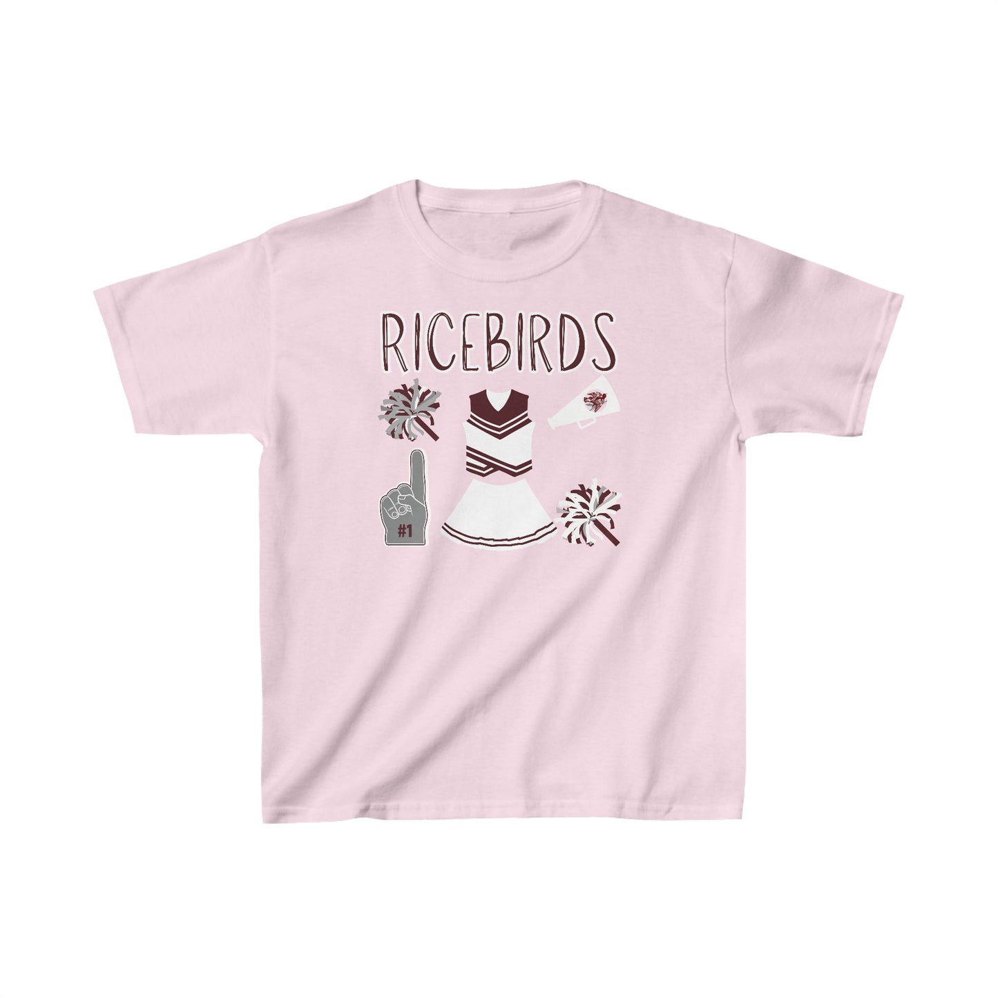 Ricebirds Cheer. Kids Heavy Cotton™ Tee