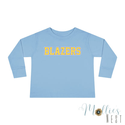 Toddler Blazers - Classic Blue & Gold - Valley View Long Sleeve Tee
