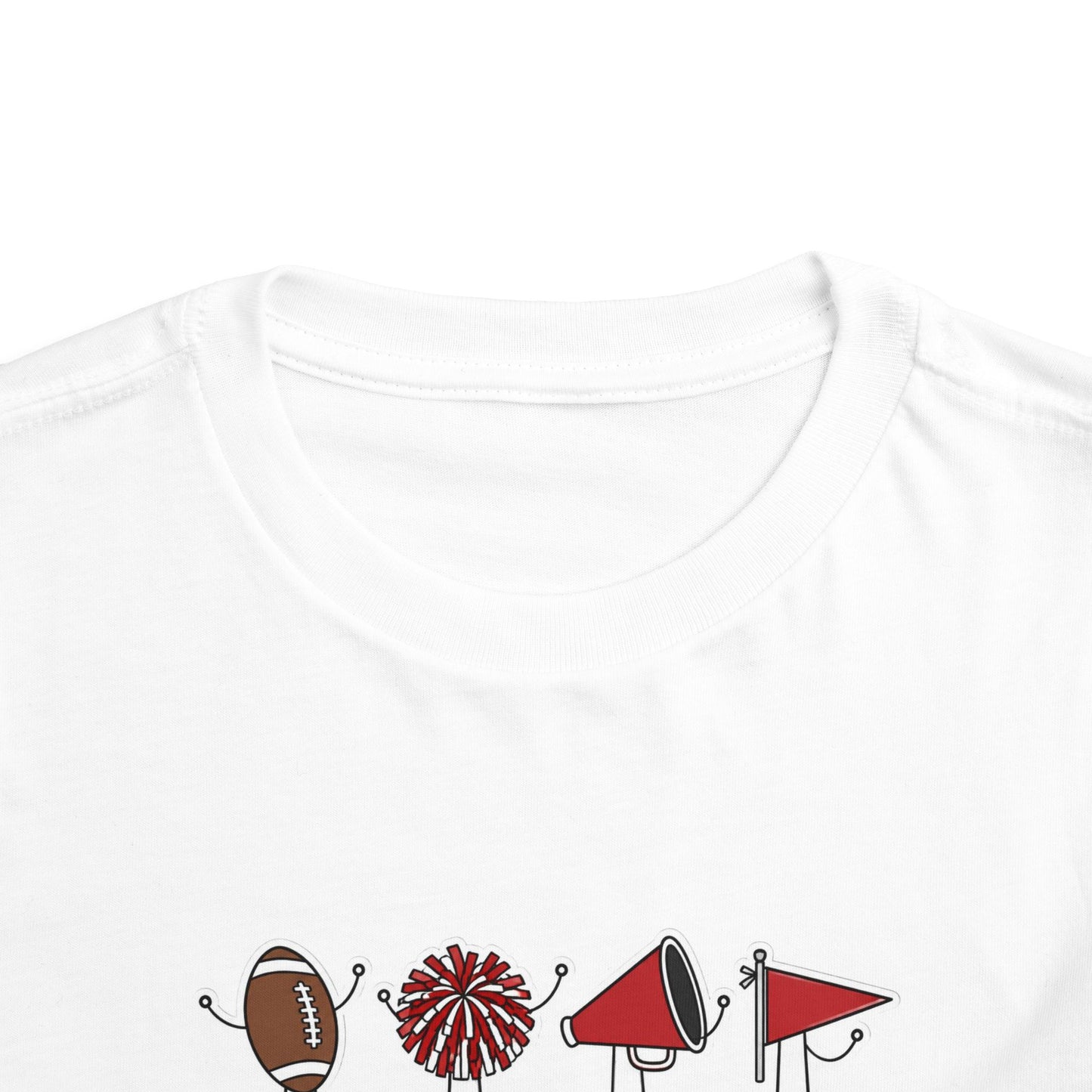 Toddler Football "It's Touchdown Season" Short Sleeve Tee (Red/Black)
