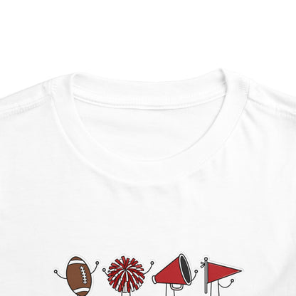 Toddler Football "It's Touchdown Season" Short Sleeve Tee (Red/Black)