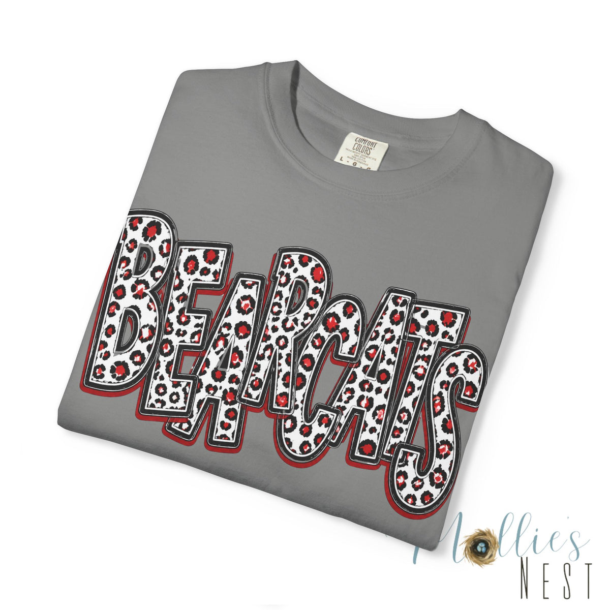 Brookland Bearcats.  ADULT T-Shirt — Leopard Stacked