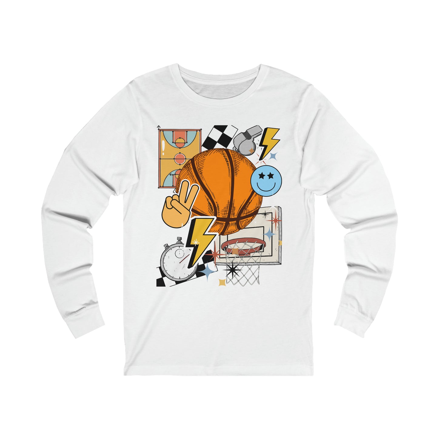 Basketball Collage Unisex Jersey Long Sleeve Tee