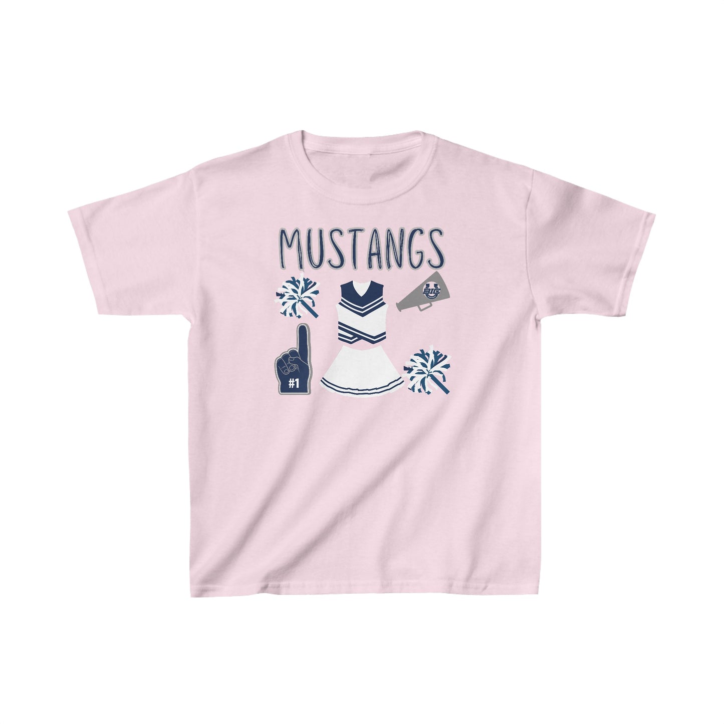 Mustangs Cheer. Kids Heavy Cotton™ Tee