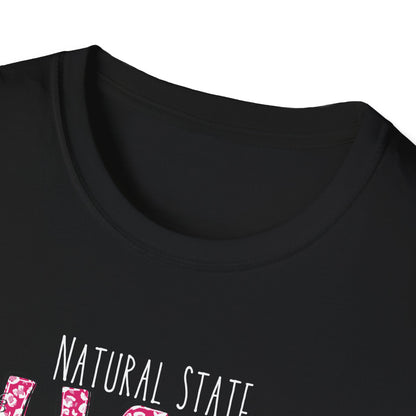 Chaos Softball T-Shirt — "Natural State Chaos" Pink Leopard Softball Tee