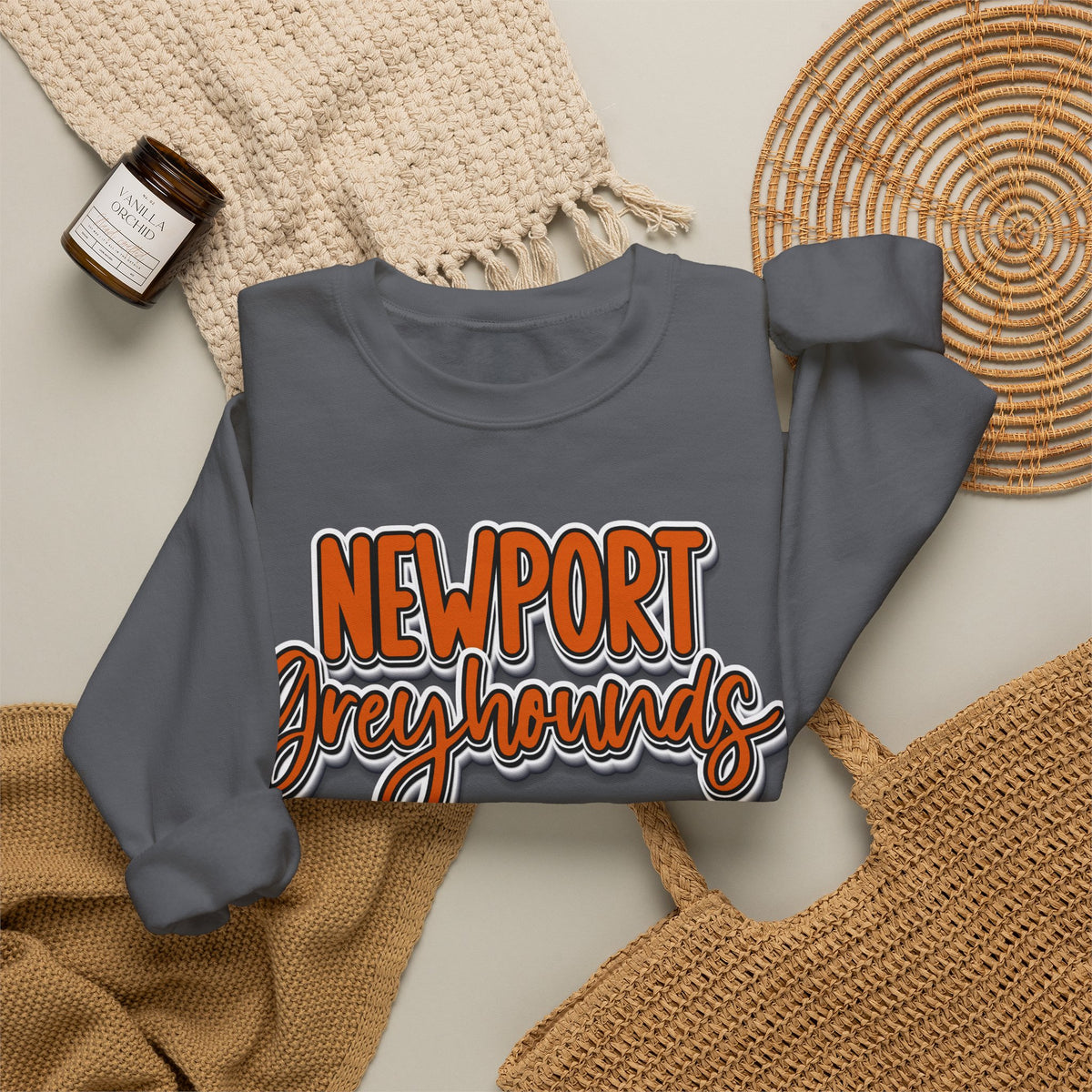 Newport Greyhounds Crewneck Vintage Graphic Sweatshirt