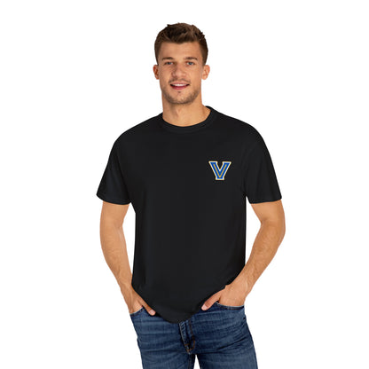 Valley View Light the Flame Football Helmet T-Shirt | Unisex Garment-Dyed Tee for Football Fans, Game Day Shirt, Sports Apparel, Casual Wear