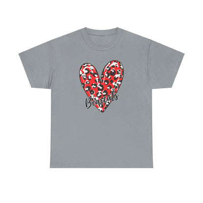 Unisex Heavy Cotton Tee. Bearcats Leopard Heart