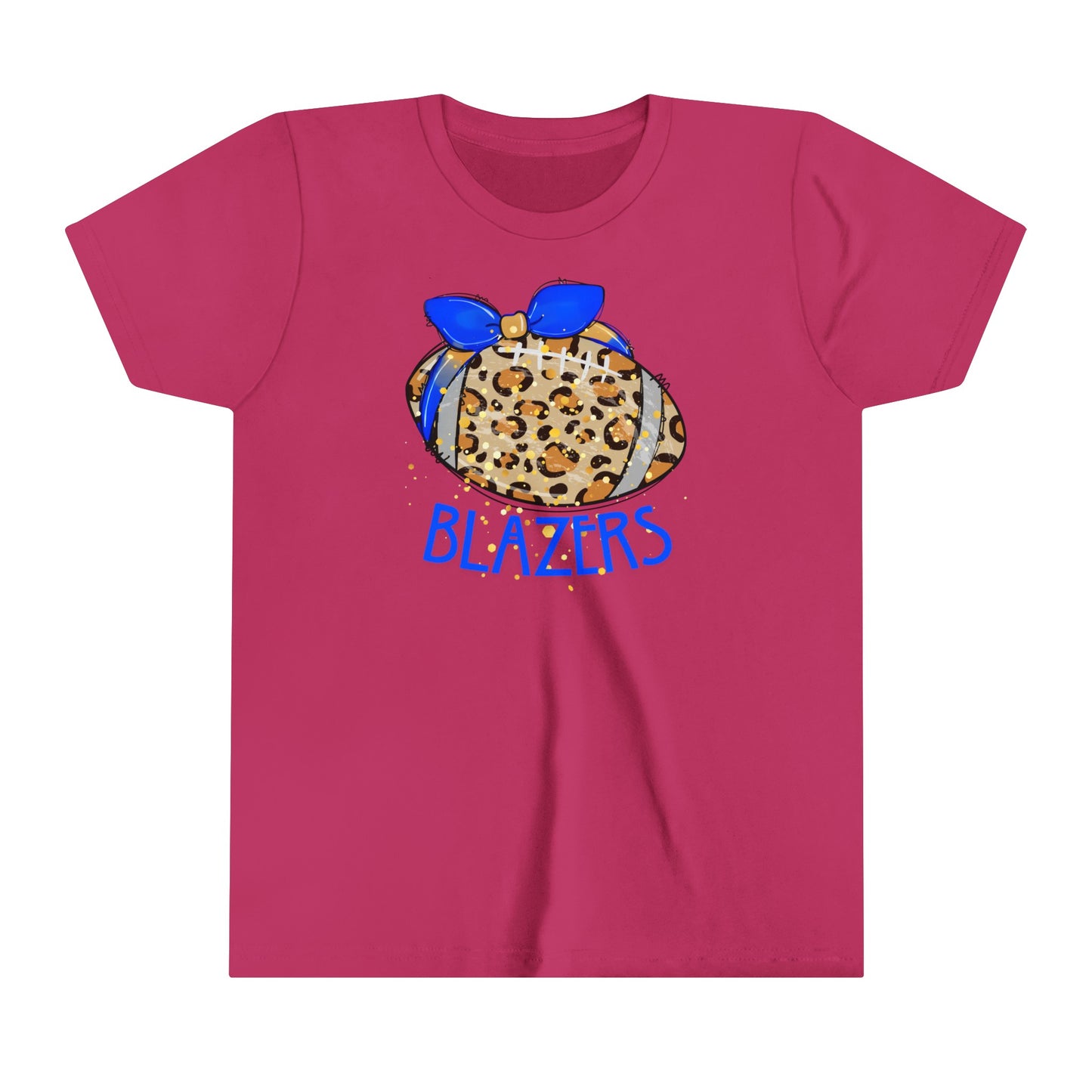 YOUTH. Leopard Blazer Football. Short Sleeve Tee