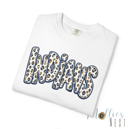 Indians Marked Tree Leopard Stacked Graphic T-Shirt - Adult