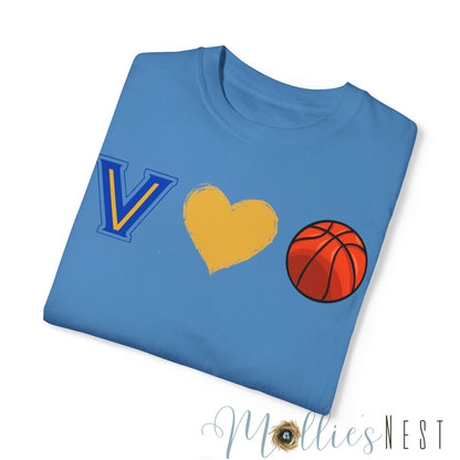 Unisex Garment-Dyed T-shirt. Basketball Heart Blazers