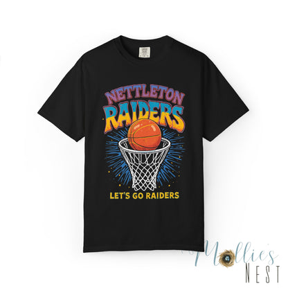Unisex Basketball T-Shirt - 'Nettleton Raiders' Retro Basketball- Perfect for Game Day, Sports Events, Gift, Retro Vibe, Casual Wear