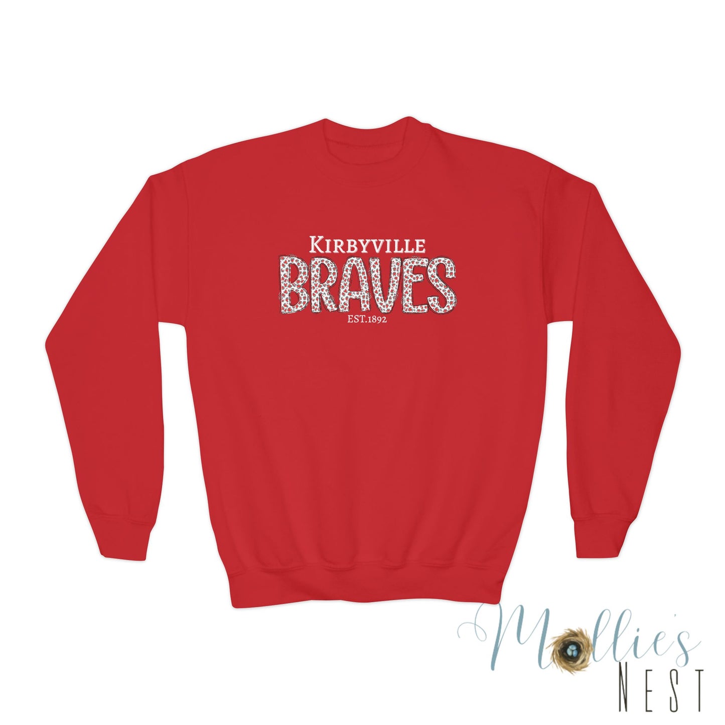 Braves Leopard Print Youth Crewneck Sweatshirt