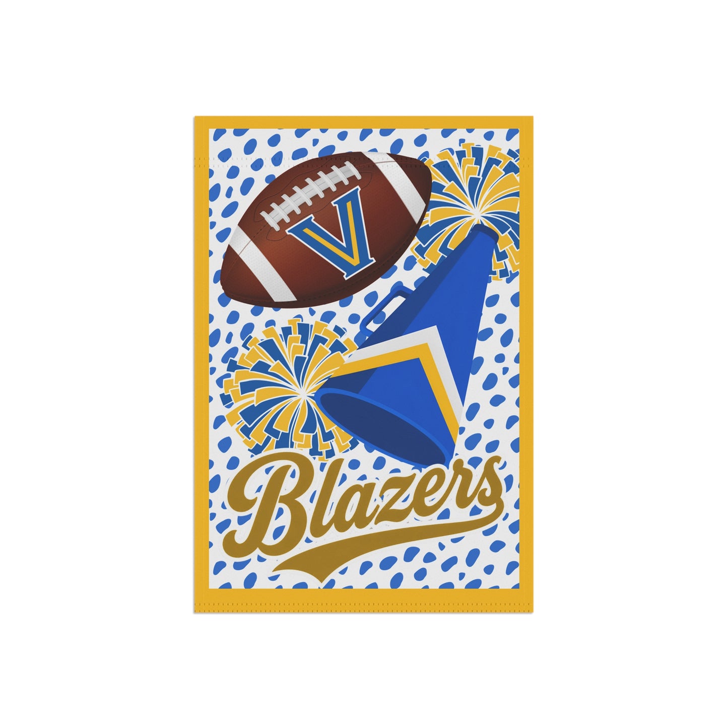 Blazers Football & Cheer Yard Flag — Blue & Gold Team Spirit Yard Banner
